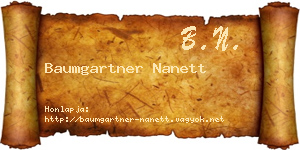 Baumgartner Nanett névjegykártya